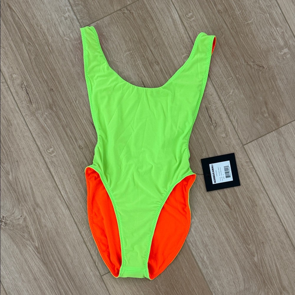 Norma Kamali Marissa Reversible Neon Swimsuit